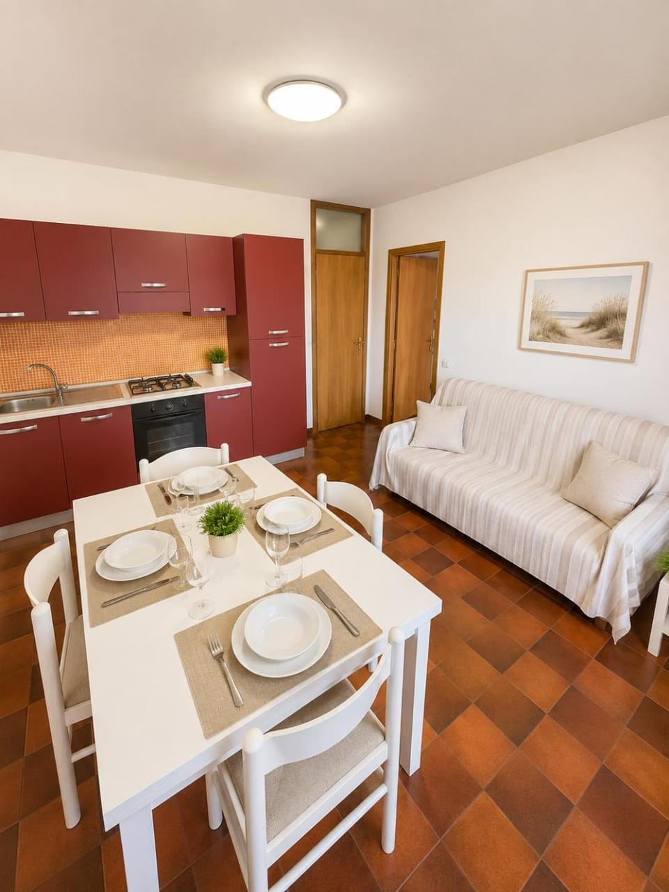 Kitchen or kitchenette, Dining area, dishwasher, microwave