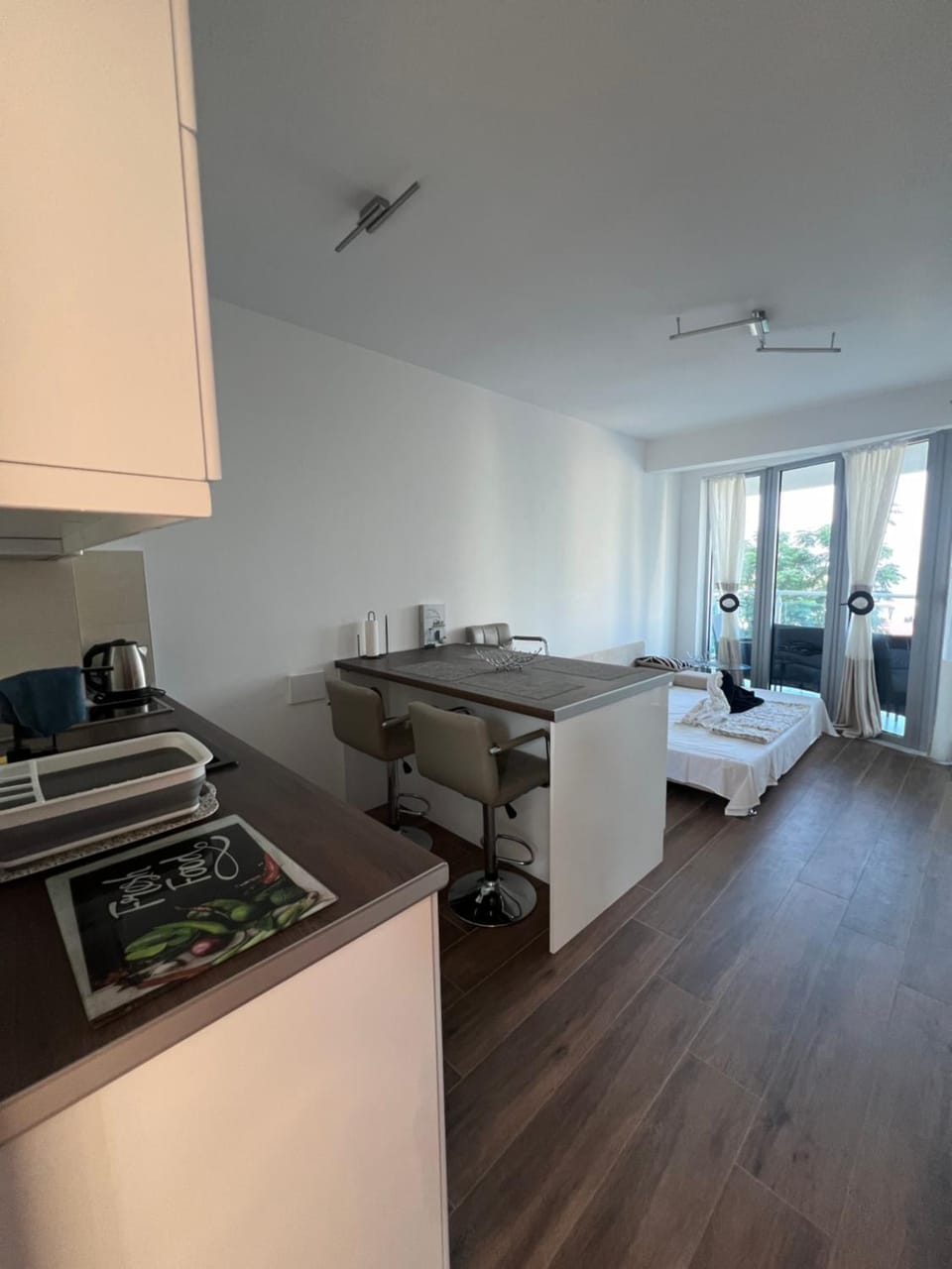 Living room, kitchen