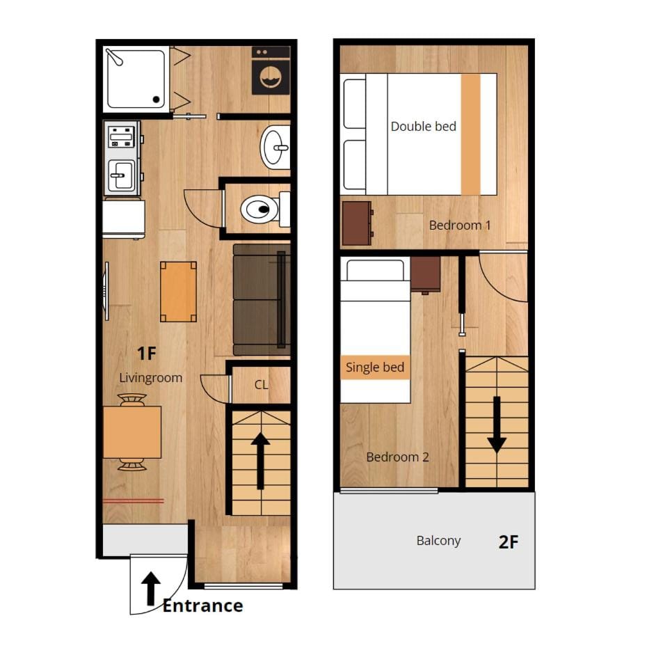 Simple JP house for 5ppl丨2bedrooms丨3stop-Namba 丨kongchan Apartment in Osaka