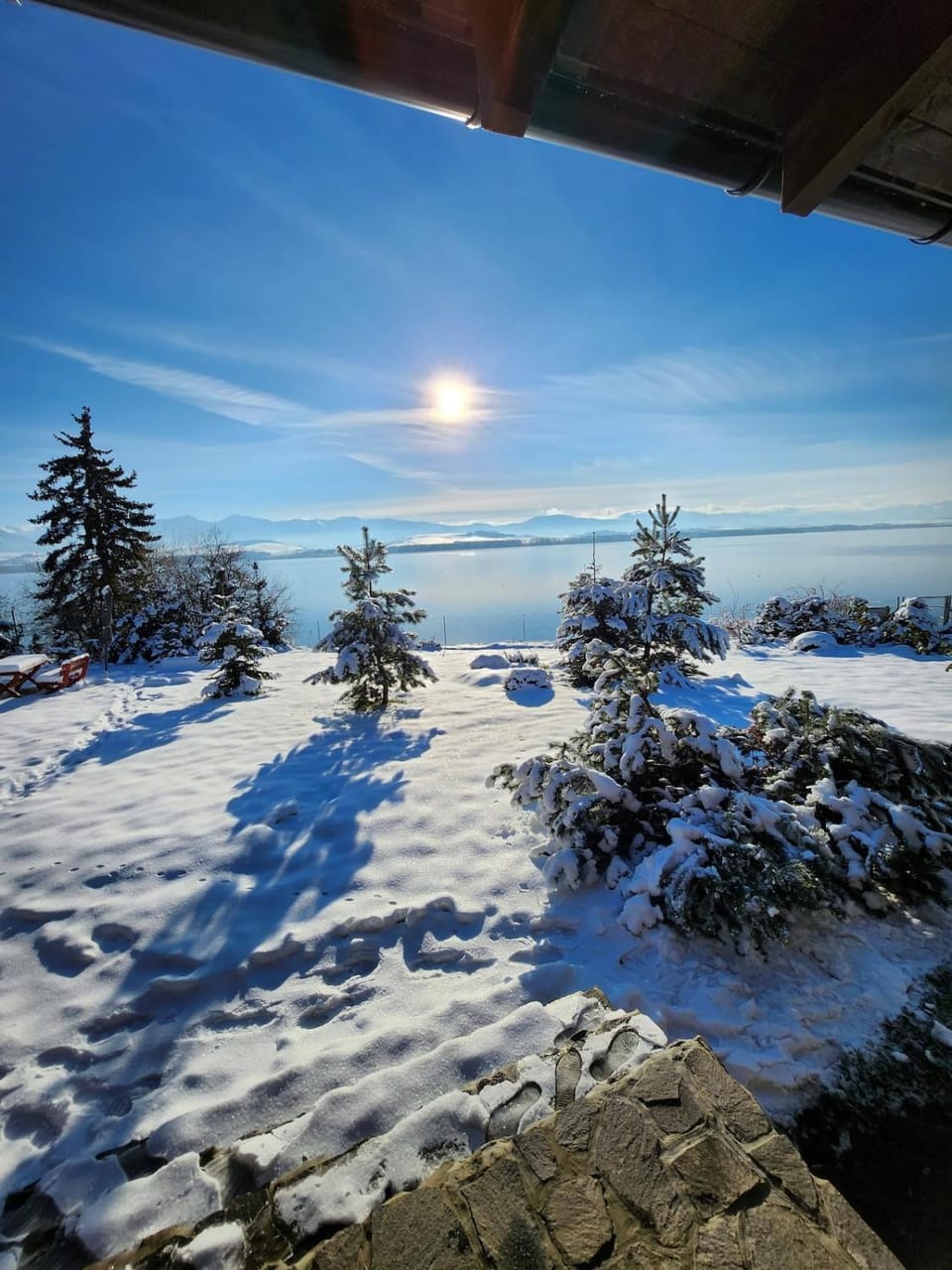 Winter, Mountain view, Sea view