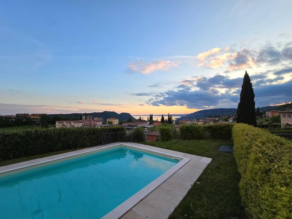 Natural landscape, Pool view, Swimming pool, Sunset