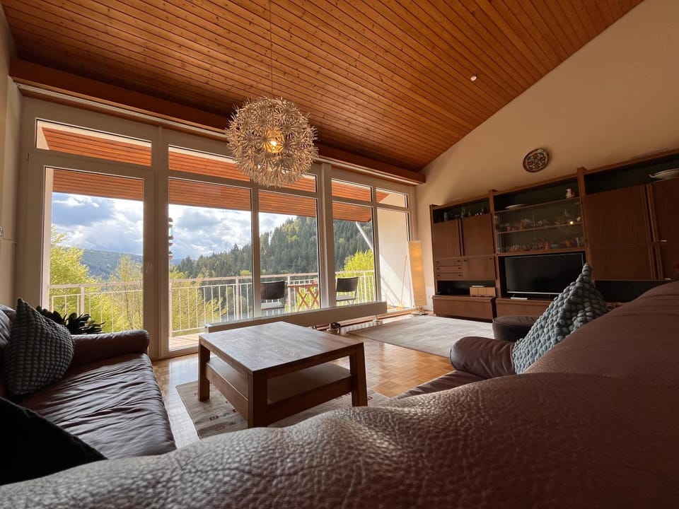 Living room, Seating area, Mountain view