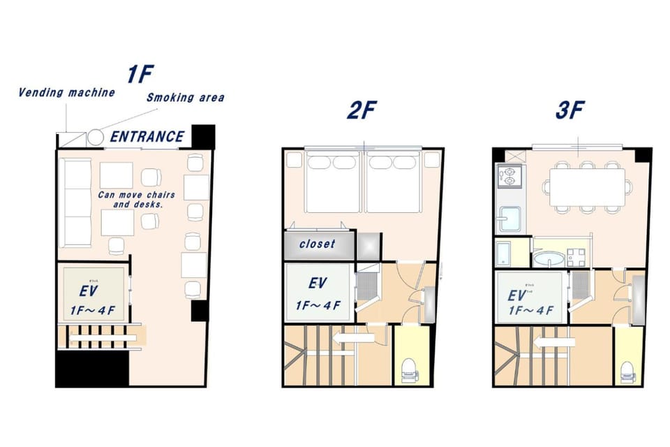 Premier Stay NAMBA なんば駅徒歩3分 3 mins walk from Namba Station 7rooms table 2baths 4toilets Osaka Apartment in Osaka
