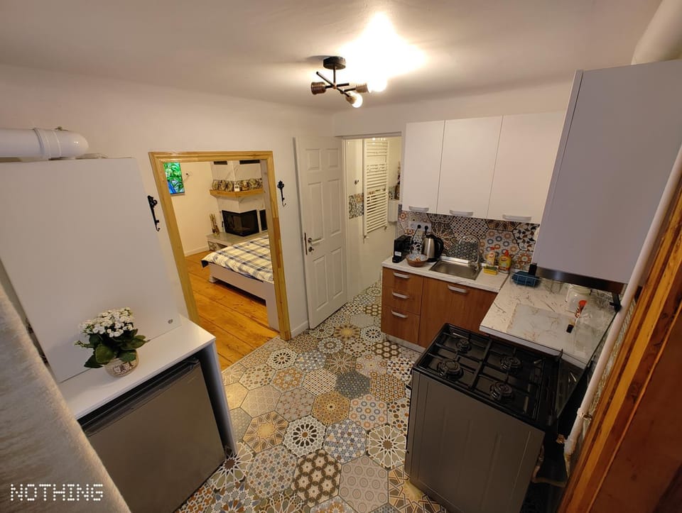 Kitchen or kitchenette, oven, stove