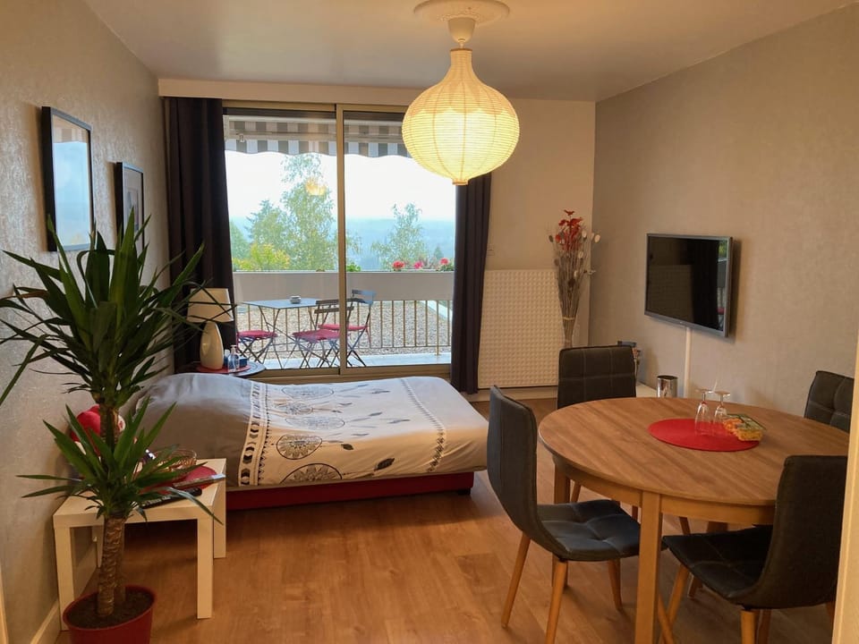Bed, TV and multimedia, Living room, Dining area