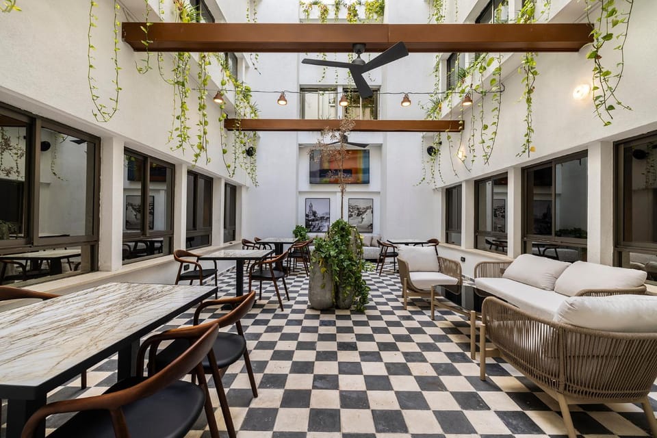 Patio, Seating area, Text overlay