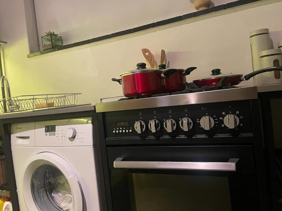 Kitchen or kitchenette, pet friendly, stove, washing machine