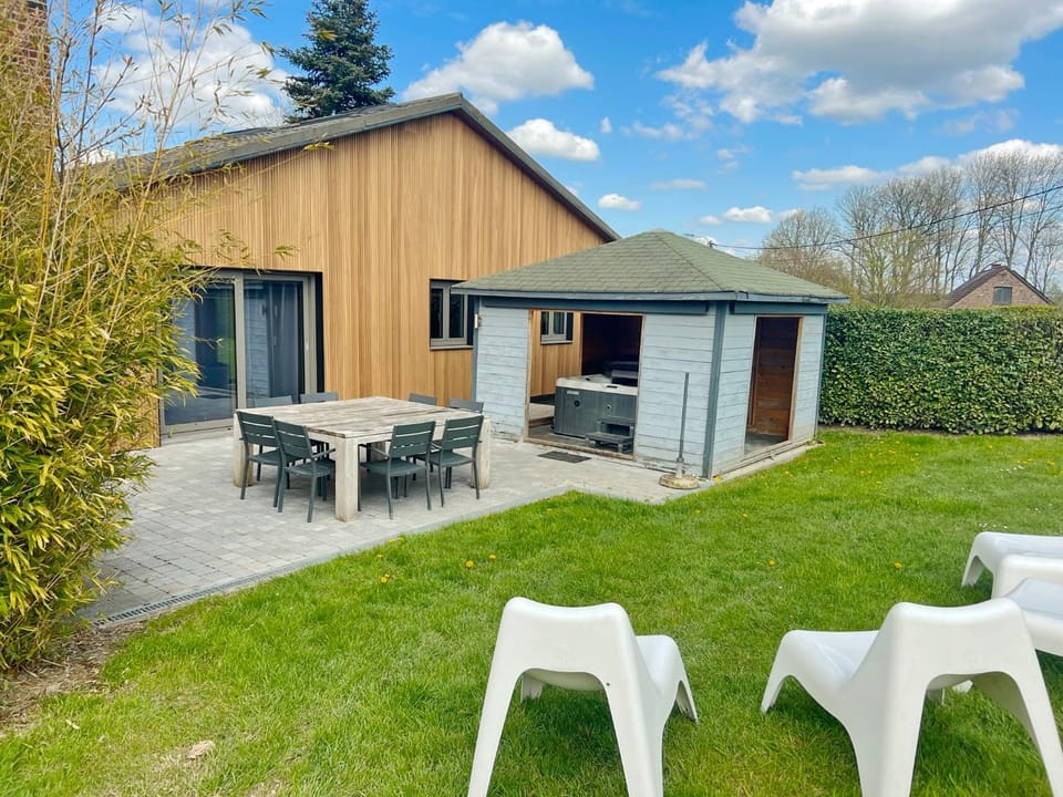 Property building, Patio, Spring, Garden view