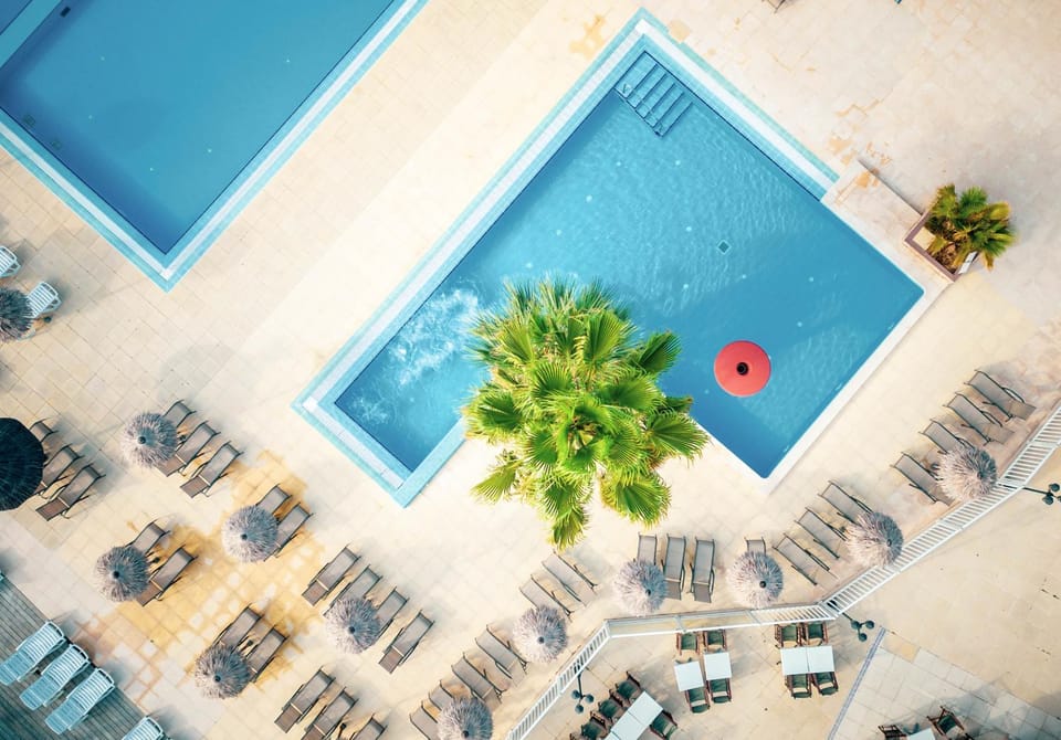 Bird's eye view, Aqua park, Swimming pool, Swimming pool, sunbed
