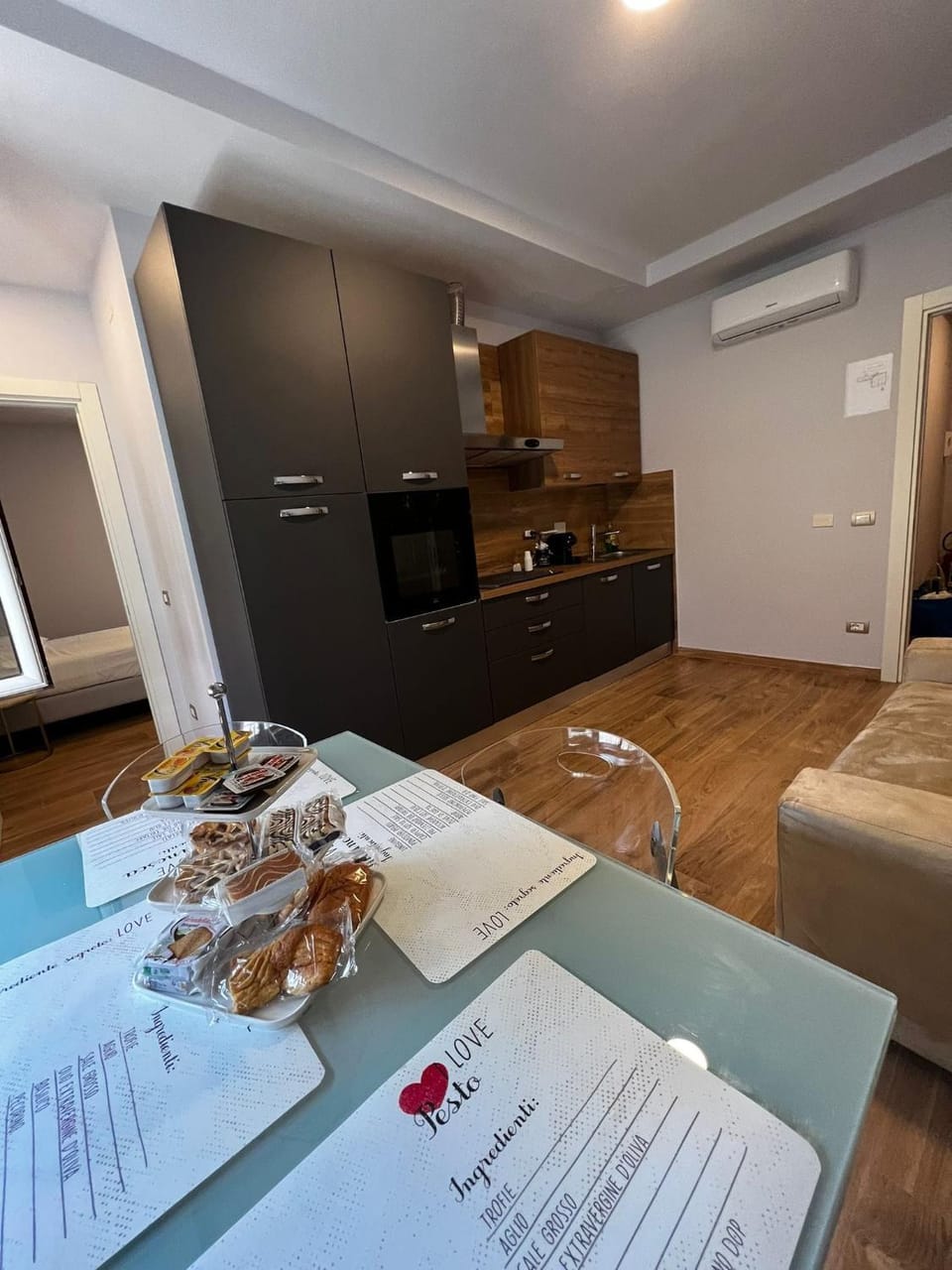Living room, kitchen