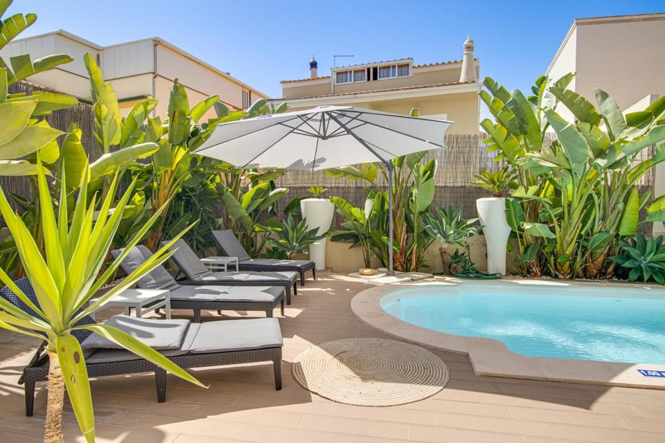 Patio, Day, Natural landscape, Garden, Garden view, Pool view, Swimming pool, sunbed