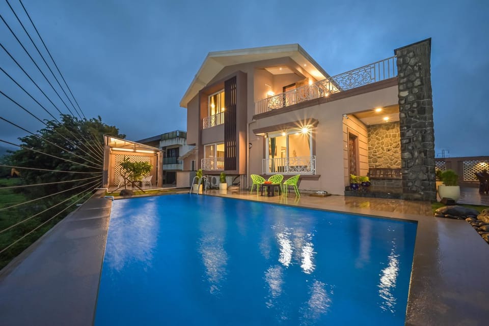 Property building, Night, Pool view, Swimming pool