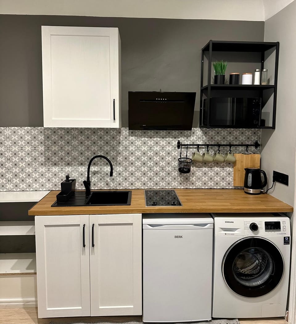 Coffee/tea facilities, Kitchen or kitchenette, minibar, stove, washing machine