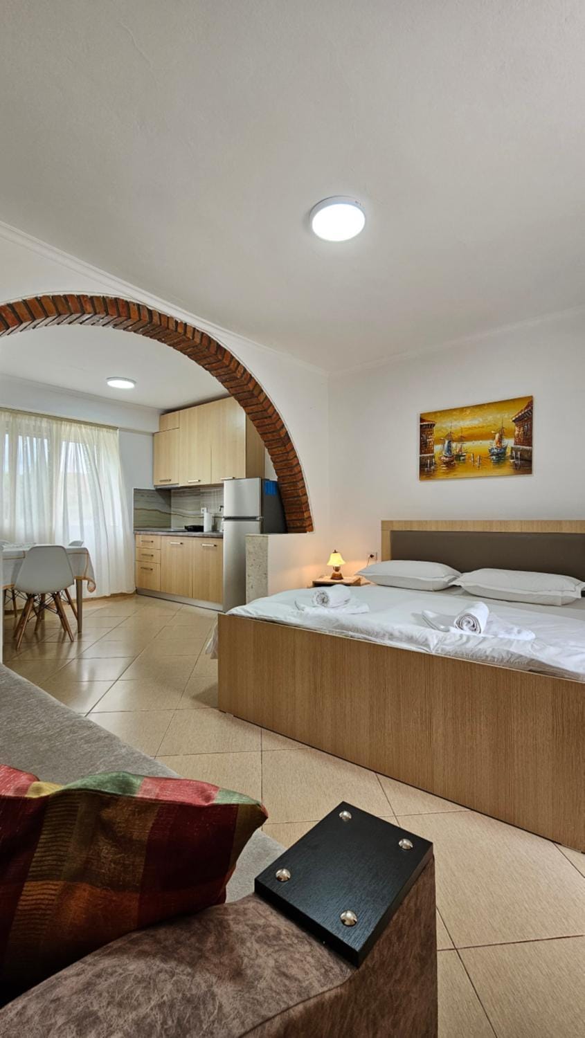 Bed, Photo of the whole room, Bedroom, kitchen