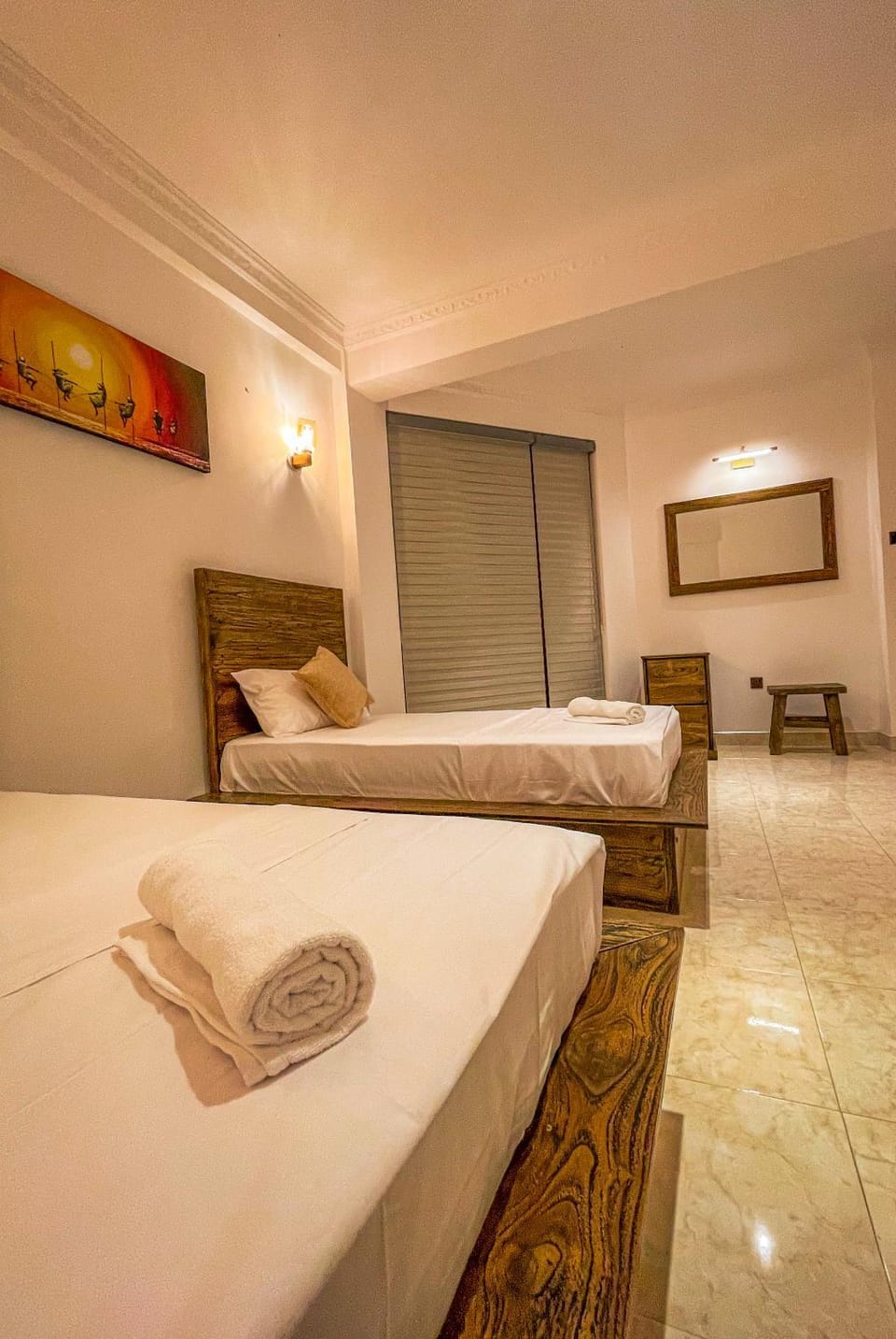 Bed, Photo of the whole room, towels