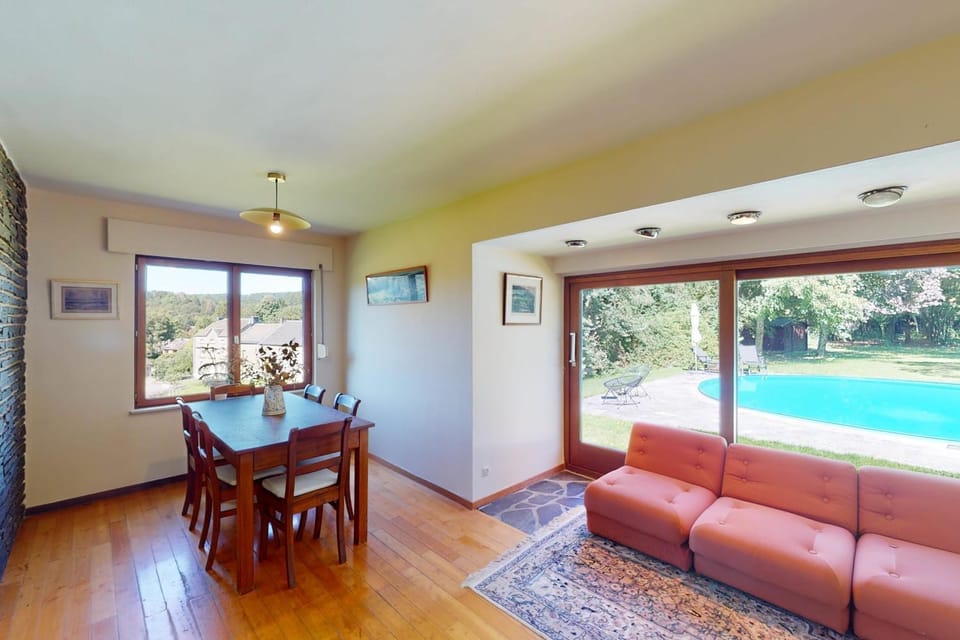 Heated pool & wood-fired hot tub valley view Ardennes House in Belgium