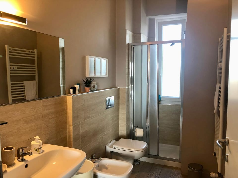 Shower, Toilet, Bathroom, bidet, towels, laundry