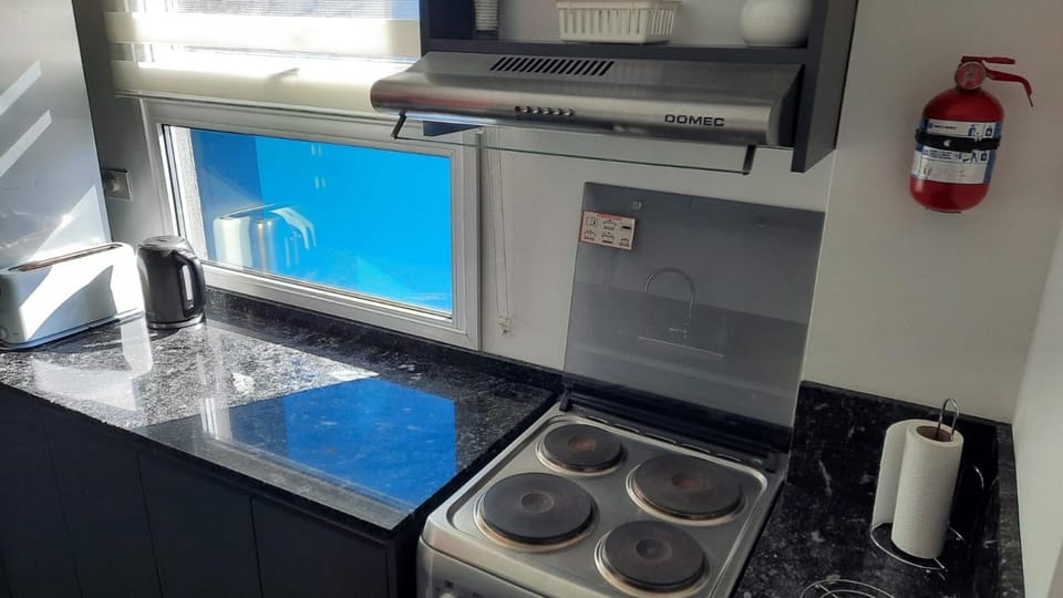 Kitchen or kitchenette, oven
