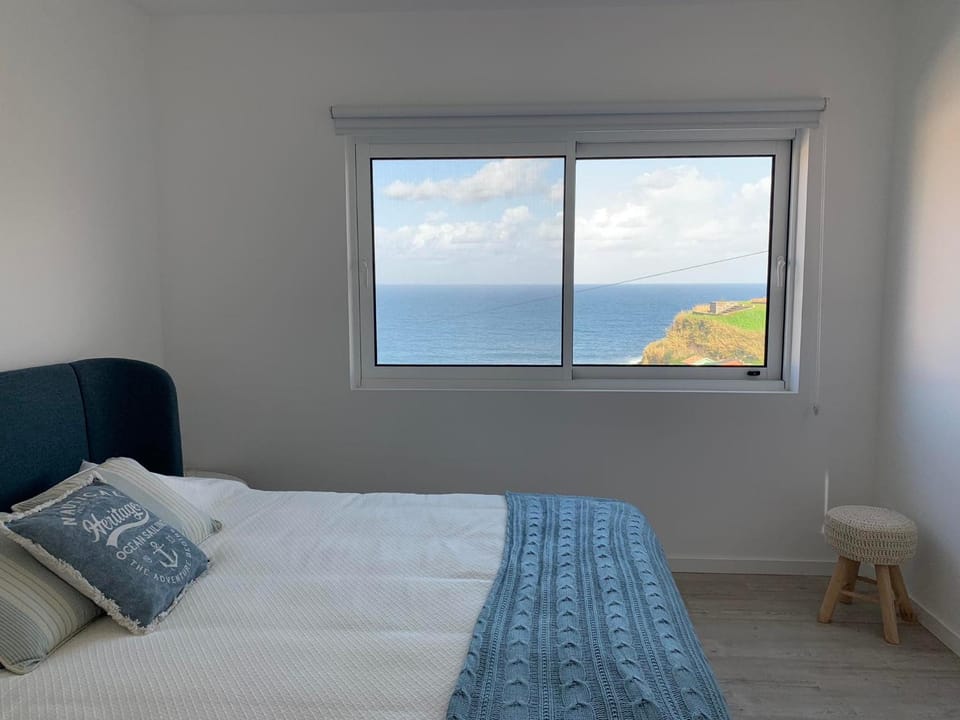 Bed, Natural landscape, Bedroom, Sea view
