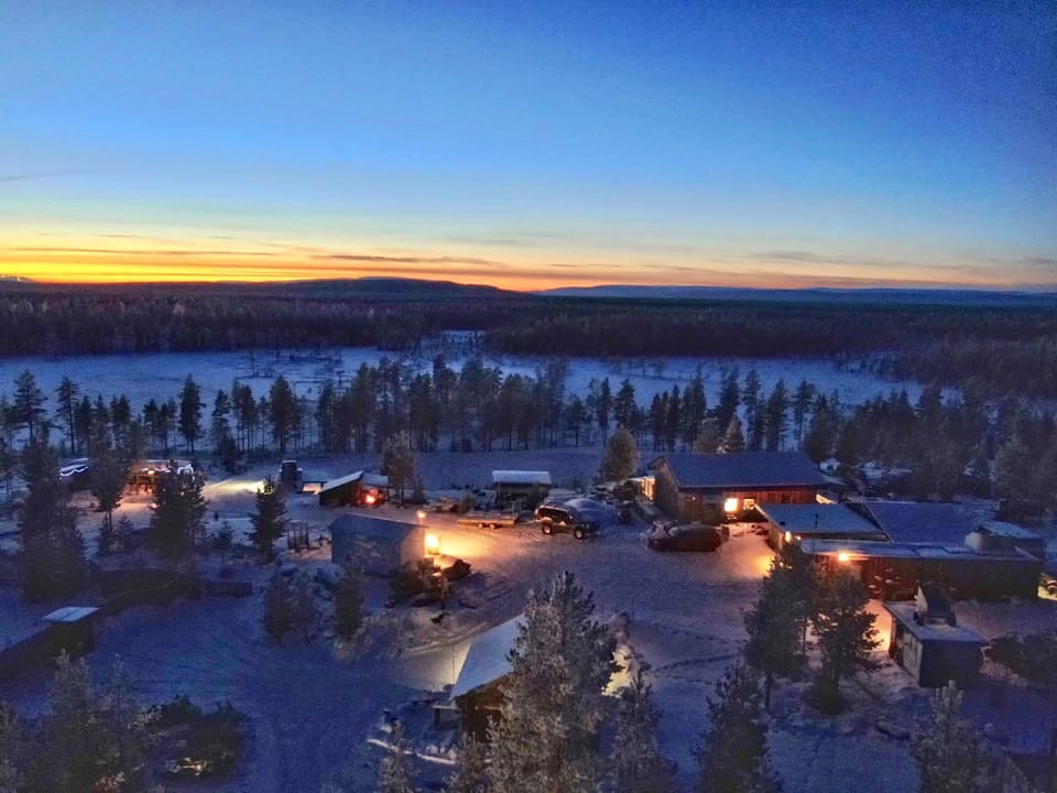 Property logo or sign, Natural landscape, Bird's eye view, Winter, Sunset