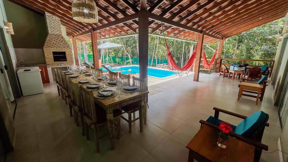 Dining area, Pool view, Swimming pool, sunbed