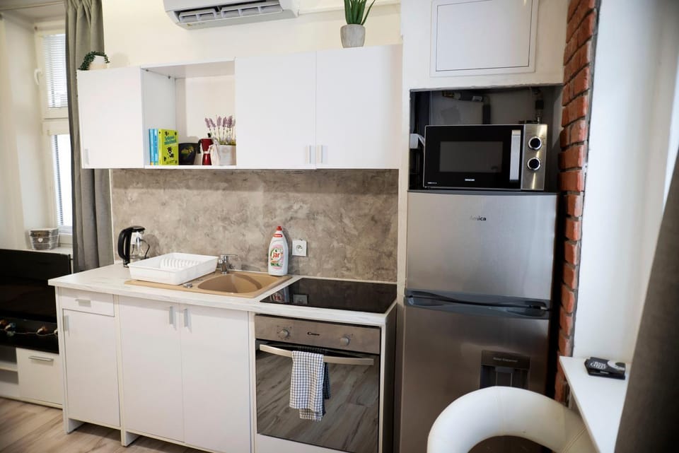 Coffee/tea facilities, Kitchen or kitchenette, minibar, oven, stove