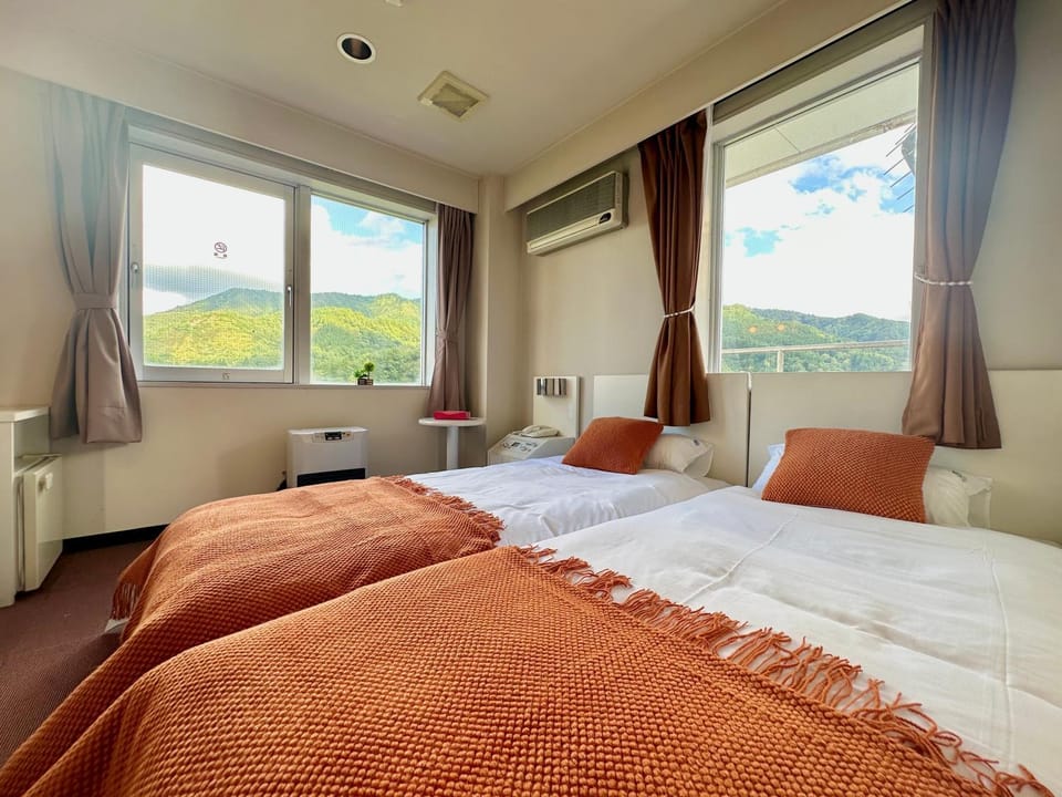Bed, Natural landscape, Bedroom, Mountain view