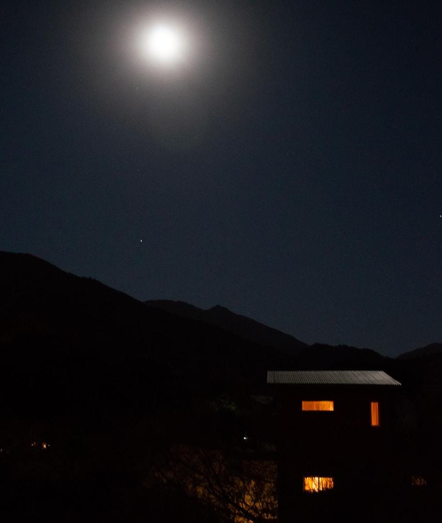 Night, Natural landscape, Mountain view