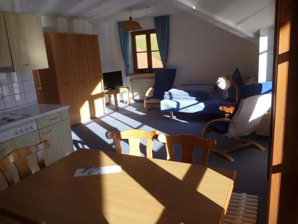 Kitchen or kitchenette, Living room, Photo of the whole room, Seating area, Bedroom