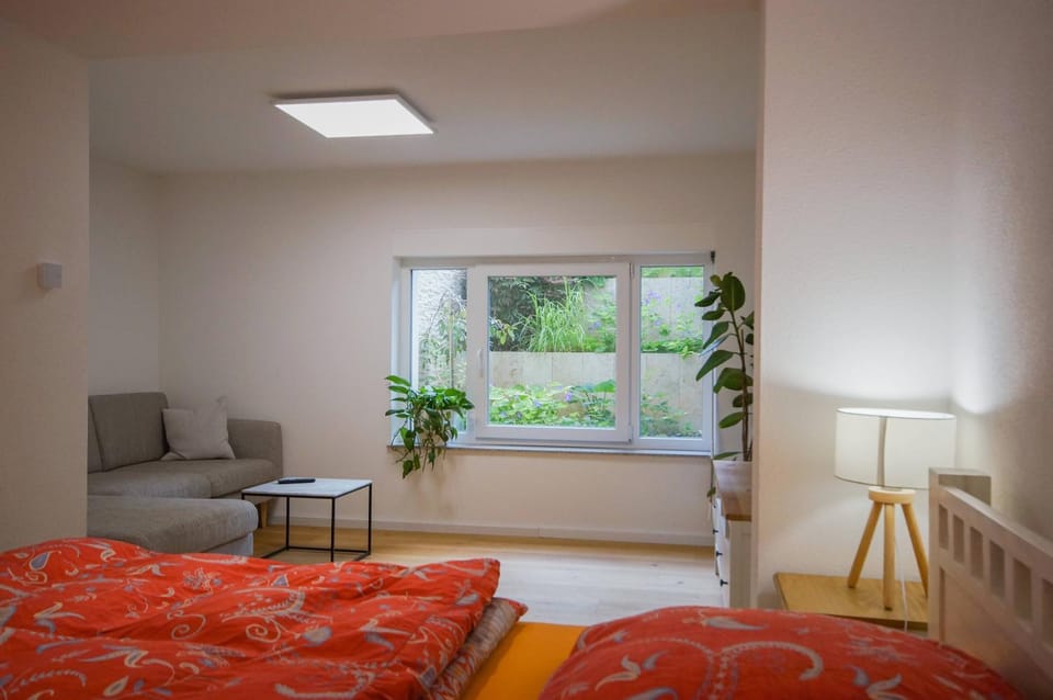Bed, Living room, Photo of the whole room, Seating area, Bedroom
