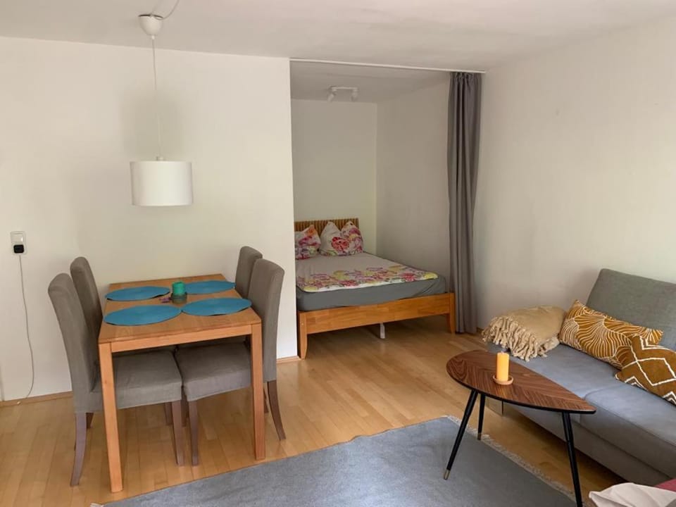 Bed, Living room, Seating area, Dining area, Bedroom