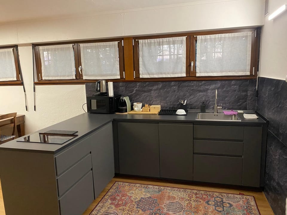 Kitchen or kitchenette, dishwasher, oven, stove