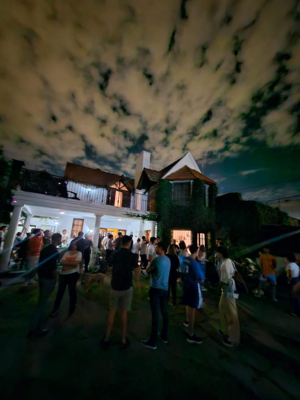 Property building, Night, People, group of guests, wedding