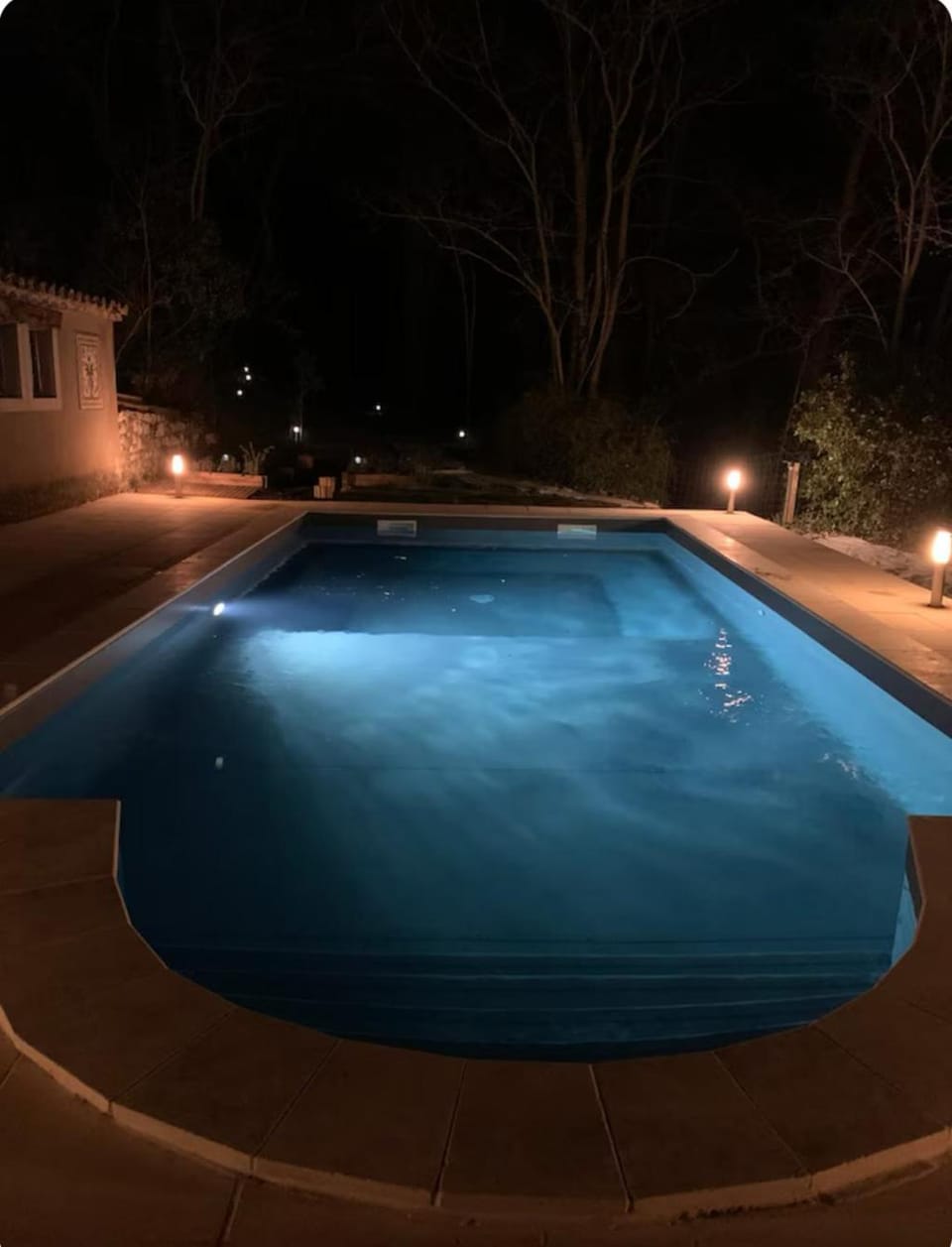 Night, Pool view, Swimming pool