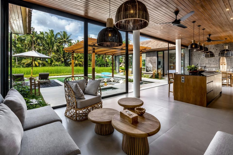 Living room, Seating area, Garden view