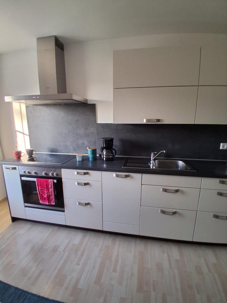 Kitchen or kitchenette, dishwasher, stove