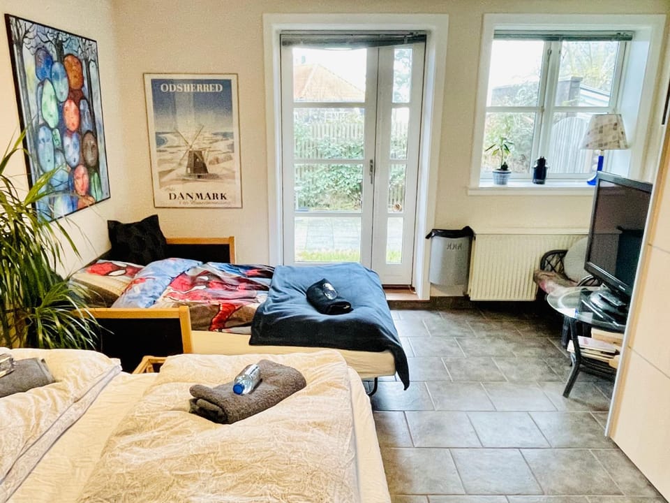 Bed, Living room, Bedroom