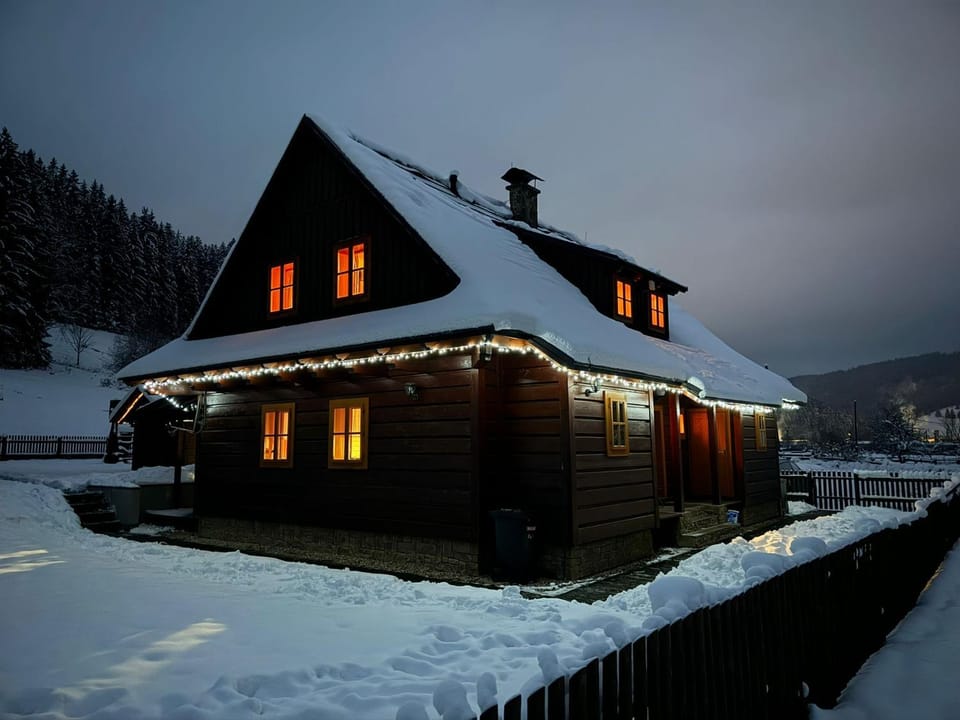 Property building, Night, Winter