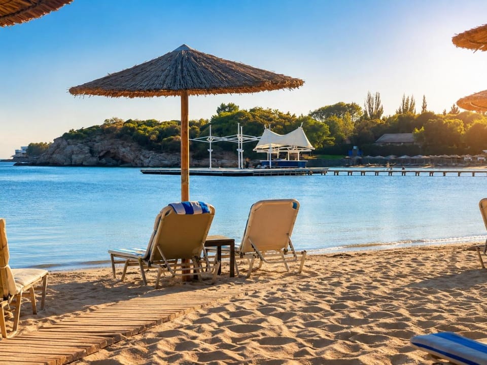Nearby landmark, Beach, Sea view, sunbed