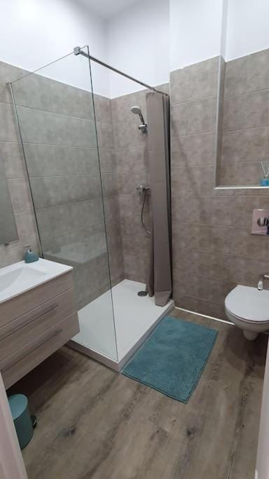 Shower, Toilet, towels