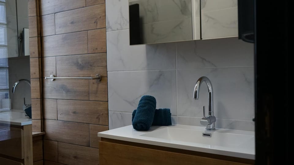 Shower, Bathroom, hair dryier, acessibility