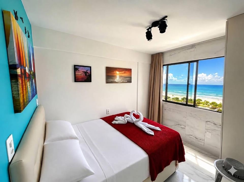 Bed, Natural landscape, Bedroom, Sea view, towels
