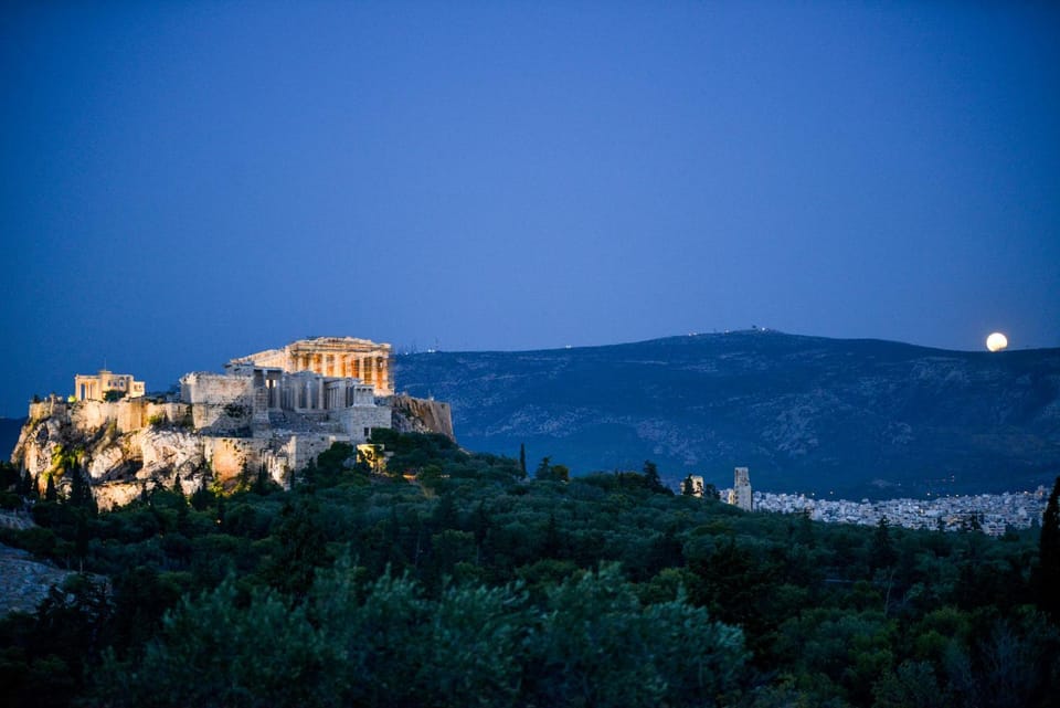 Nearby landmark, Night, Natural landscape