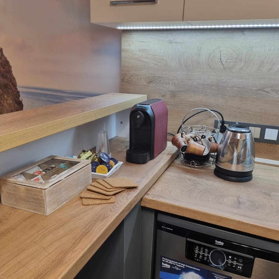 Coffee/tea facilities, Kitchen or kitchenette, minibar, stove