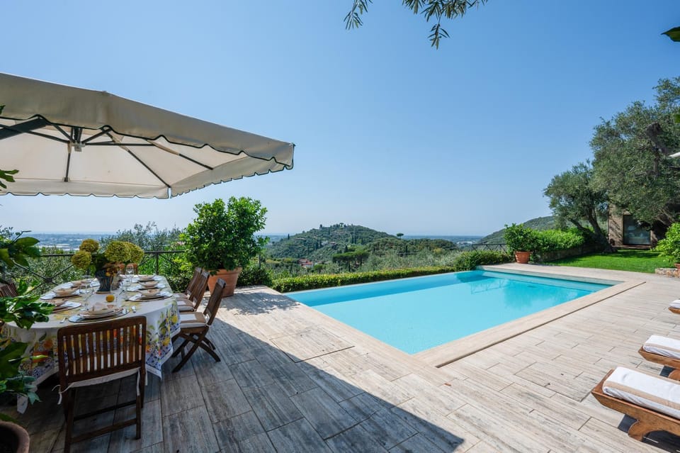 Day, Natural landscape, Garden, Dining area, Garden view, Mountain view, Pool view, Sea view, Swimming pool, Swimming pool, sunbed