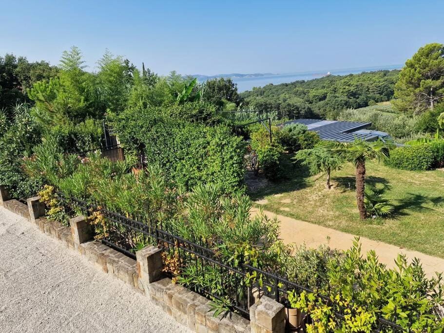 Natural landscape, Garden, Garden view, Sea view