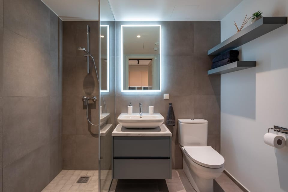 Shower, Toilet, Bathroom, towels