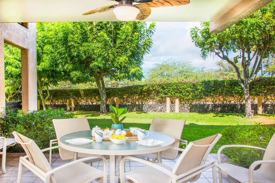 Patio, Seating area, Dining area, Garden view