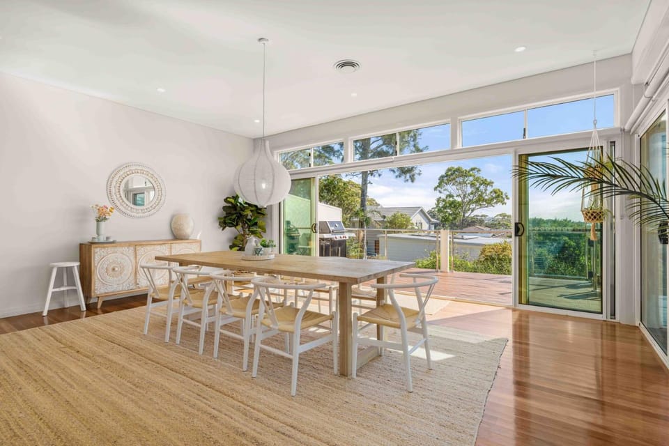 Aerial Blue Mollymook - Ocean Views, Spacious Family Home & Cosy Fireplace - Walk to Mollymook Beach! House in Mollymook
