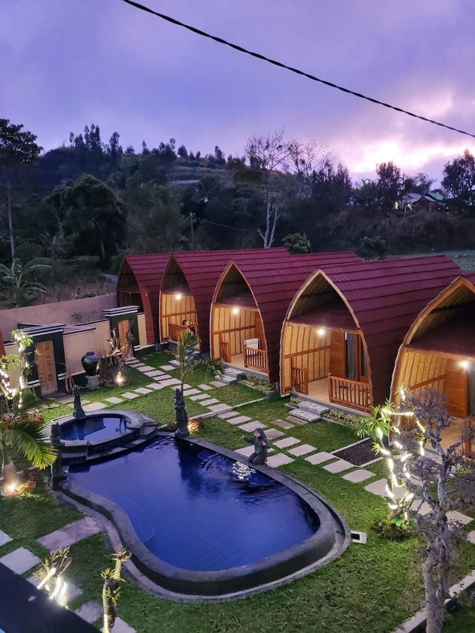 Property building, Natural landscape, Garden, Garden view, Pool view, Swimming pool